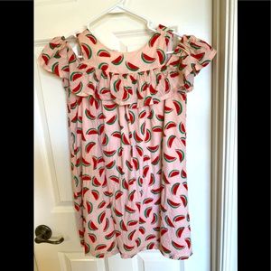 Janie and Jack watermelon off-shoulder dress